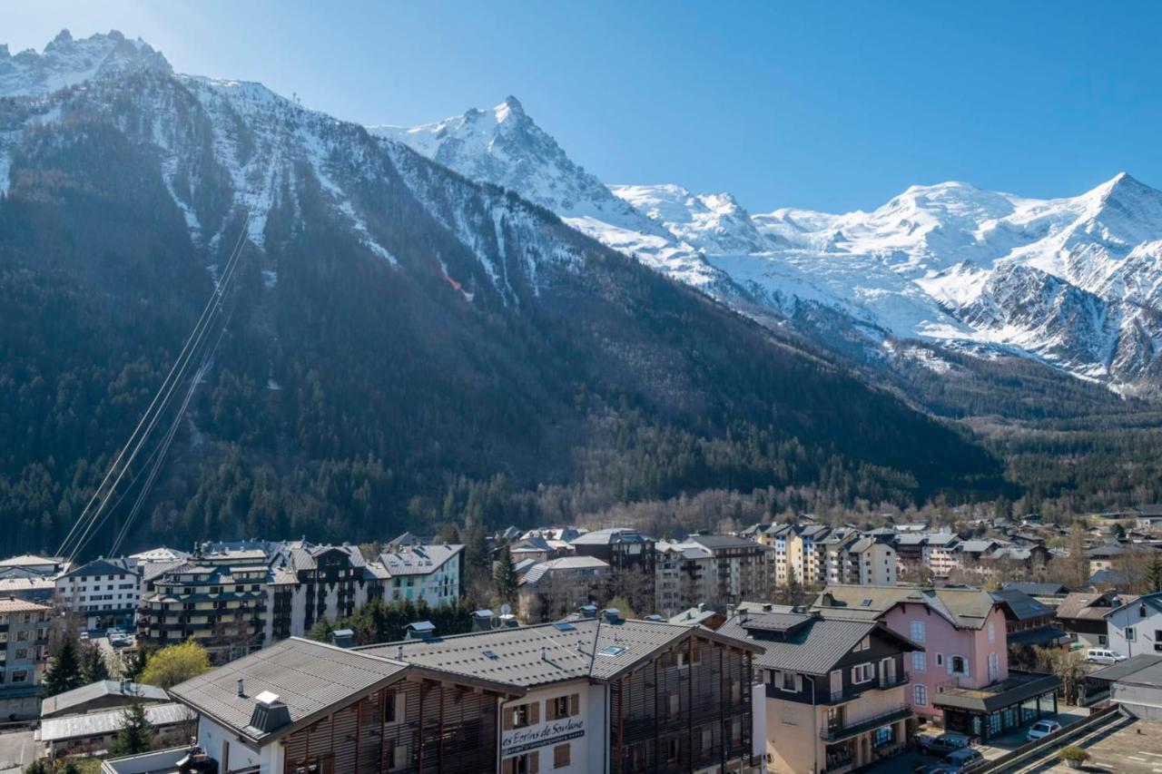 Modern Studio With Mont Blanc View And Pool Chamonix Exteriör bild